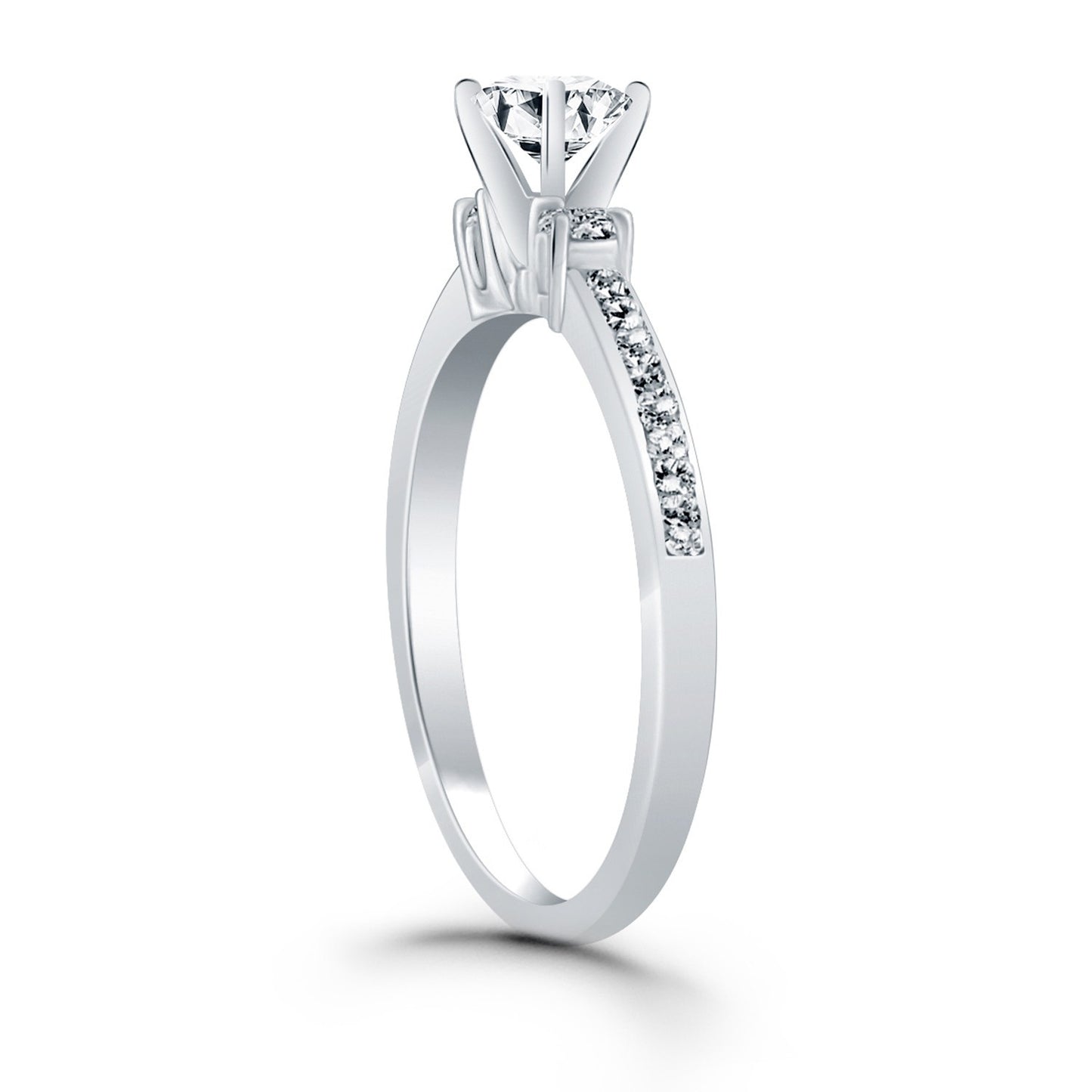 Size: 8.5 - 14k White Gold Diamond Accent Engagement Ring