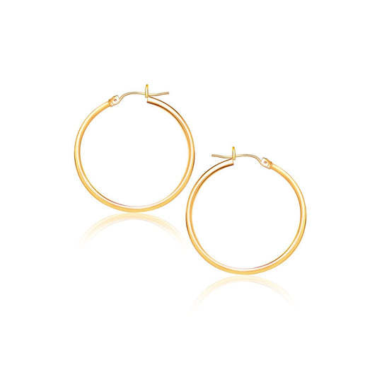 10k Yellow Gold Polished Hoop Earrings (2x40 mm)