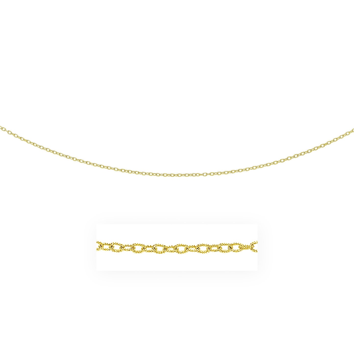 Size: 20'' - 14k Yellow Gold Pendant Chain with Textured Links (2.50 mm)