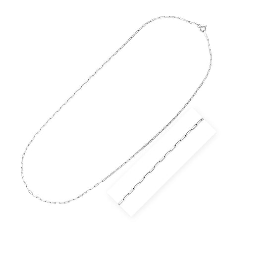 Size: 16'' - Sterling Silver Rhodium Plated Paperclip Chain (1.80 mm)