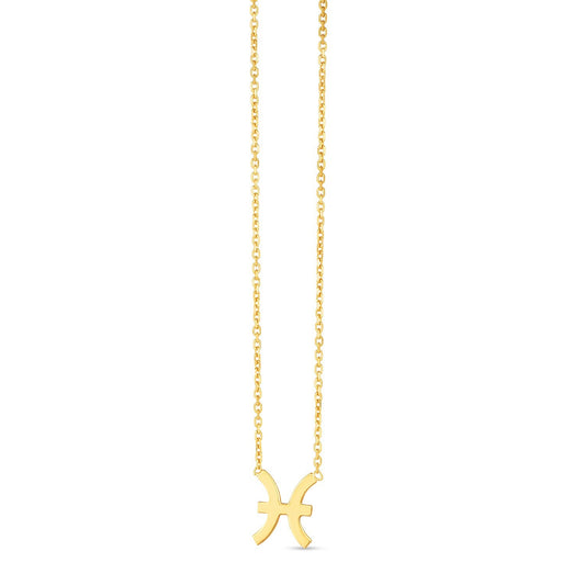 Size: 18 - 14K Yellow Gold Pisces Necklace