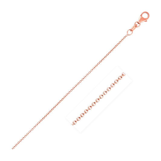 Size: 16'' - 14k Pink Gold Round Cable Link Chain (1.1 mm)