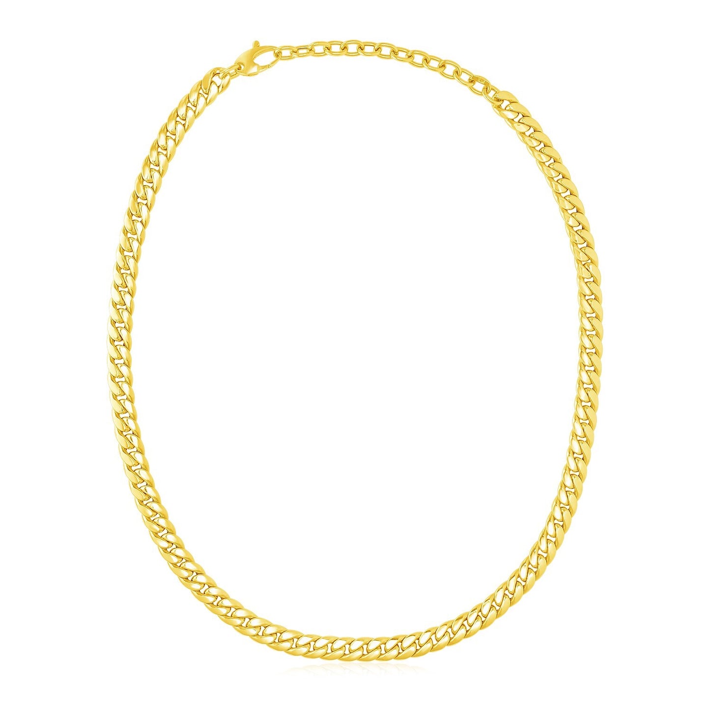 Size: 16'' - 14k Yellow Gold Cuban Chain Choker Necklace