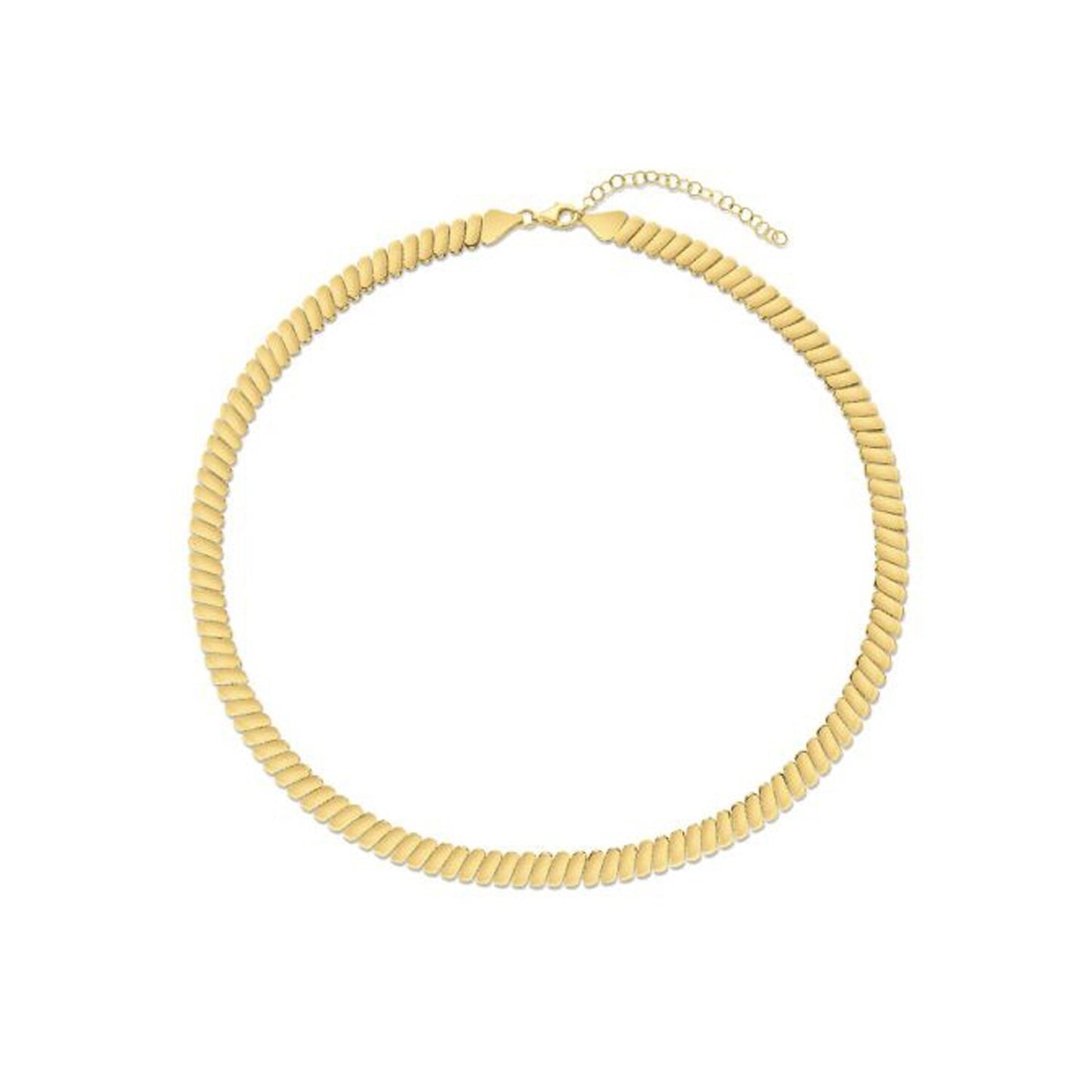 Size: 18 - 14k Yellow Gold Rib Link Necklace