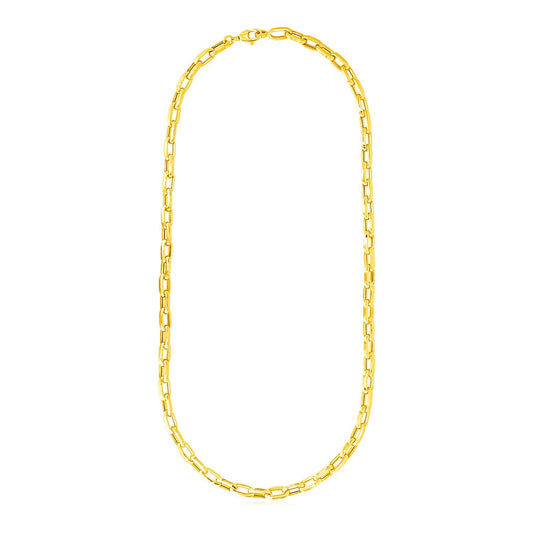 Size: 24'' - 14k Yellow Gold Mens Paperclip Chain Necklace