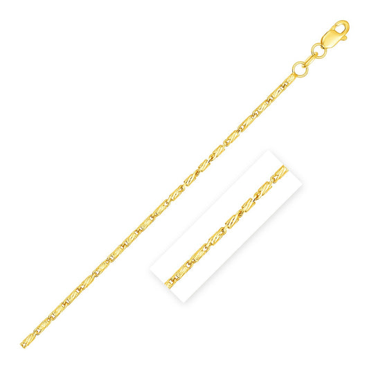 Size: 18'' - Diamond Cut Fancy Links Pendant Chain in Yellow Gold (1.50 mm)