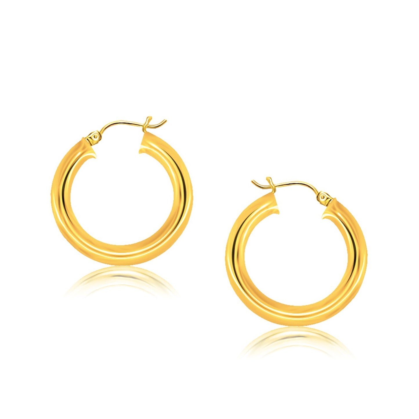 14k Yellow Gold Polished Hoop Earrings (5x30 mm)