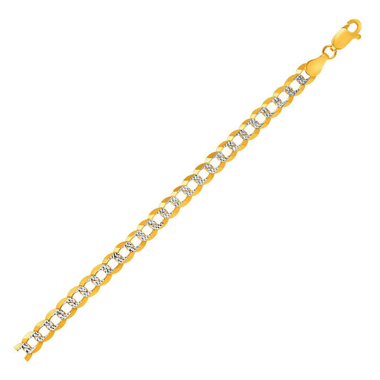 Size: 20'' - 14k Two Tone Gold Pave Curb Chain (5.70 mm)