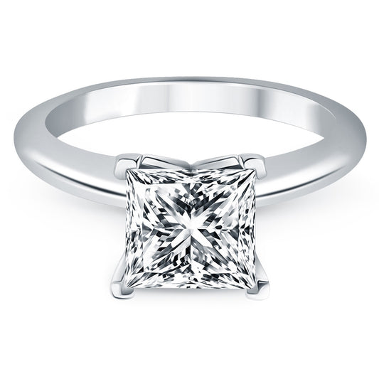 Size: 4.5 - 14k White Gold Classic Solitaire Engagement Ring Mounting