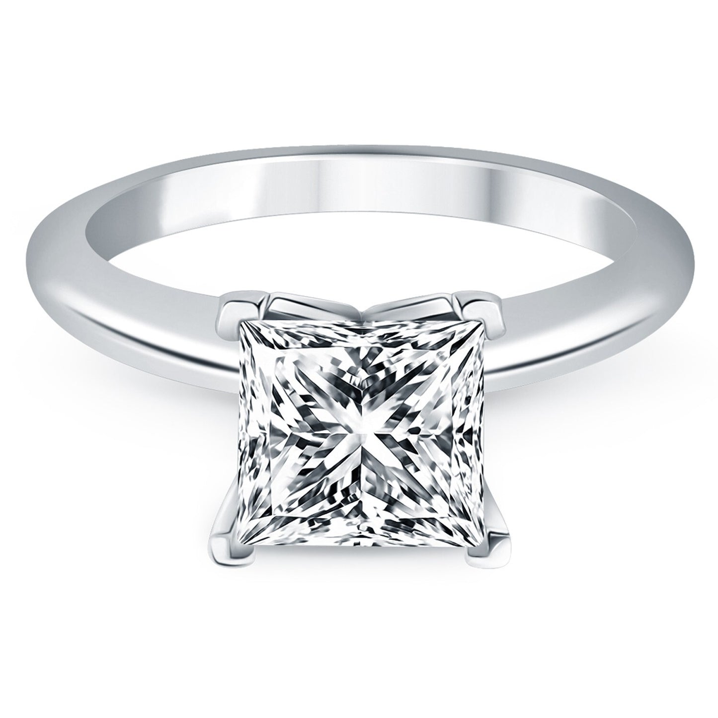 Size: 4 - 14k White Gold Classic Solitaire Engagement Ring Mounting