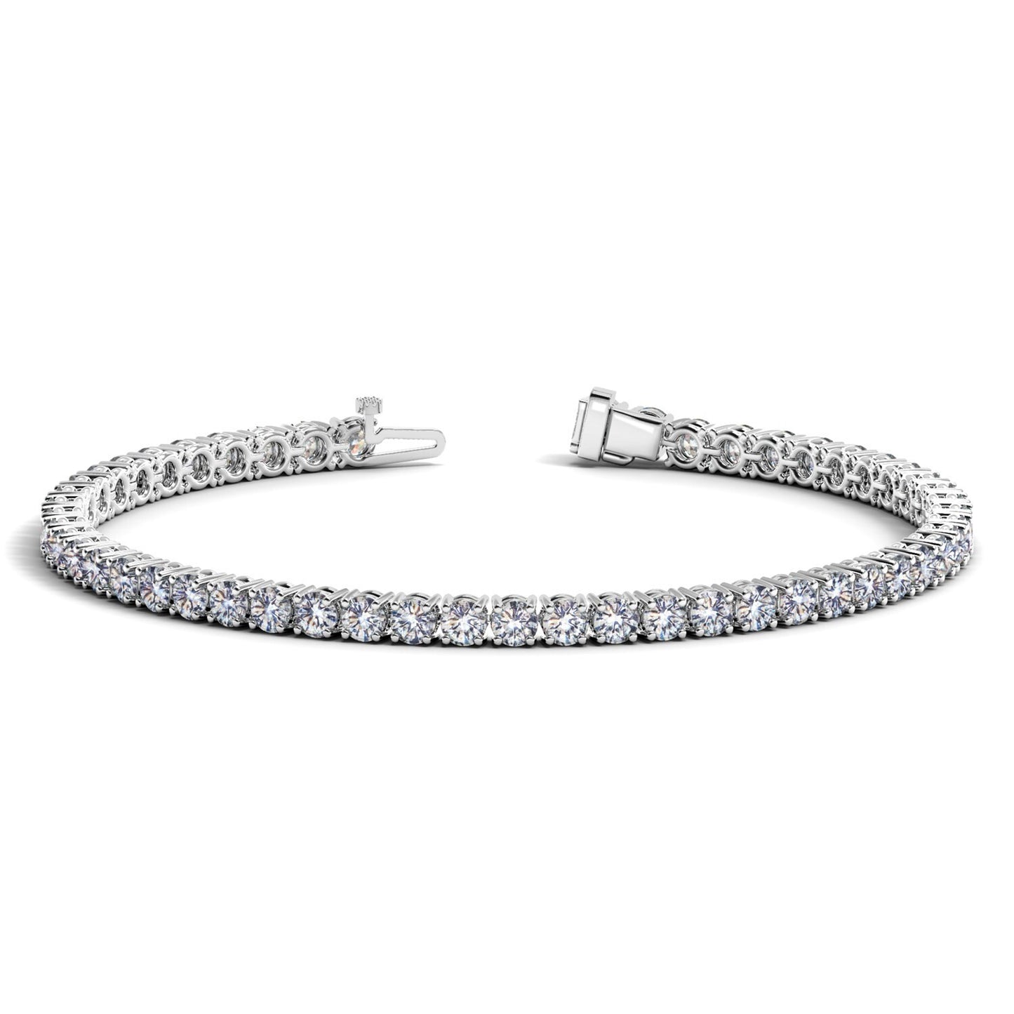 Size: 7 - Lab Grown Round Diamond Tennis Bracelet in 14k White Gold (6 cctw F/G  VS2/SI1)