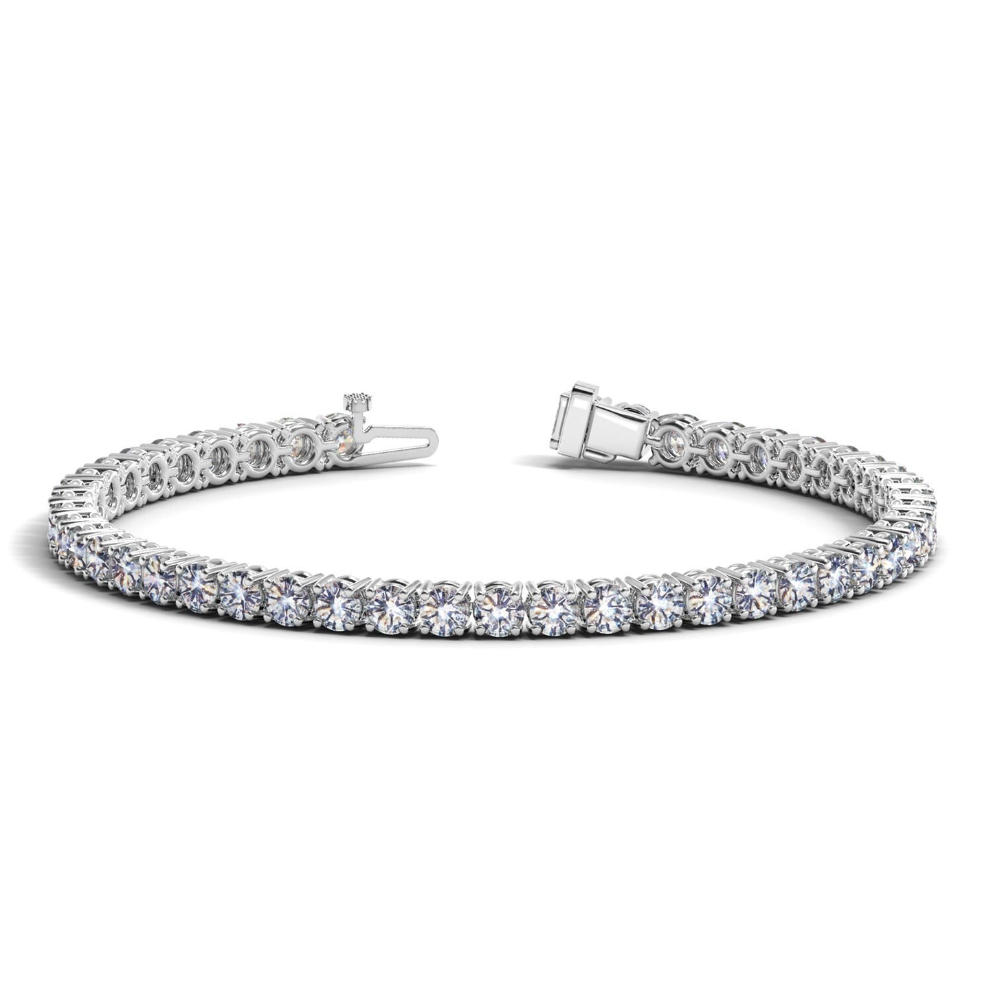 Size: 7 - Lab Grown Round Diamond Tennis Bracelet in 14k White Gold (10 cctw F/G  VS2/SI1)