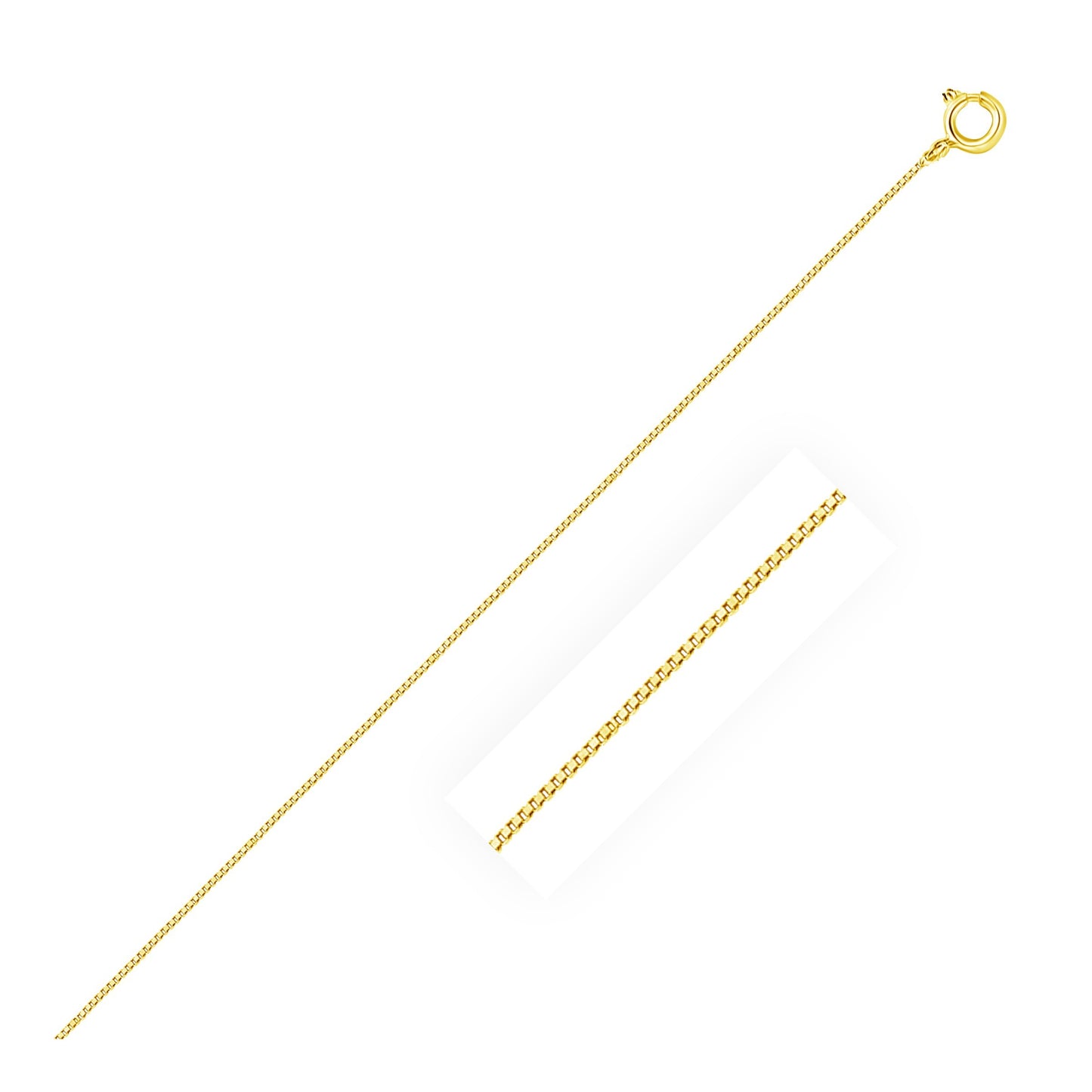 Size: 20'' - 10k Yellow Gold Classic Box Chain (0.45 mm)