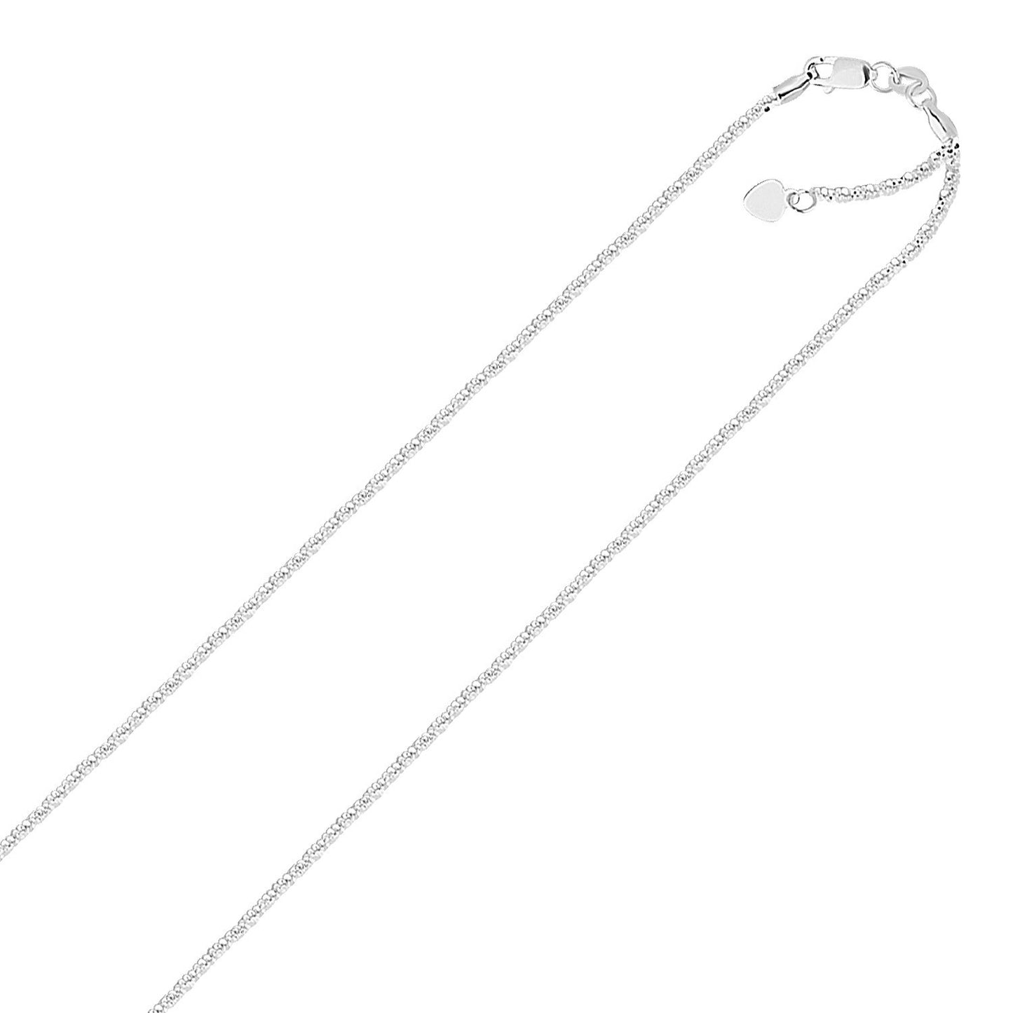 Size: 22'' - 14k White Gold Adjustable Sparkle Chain (1.20 mm)