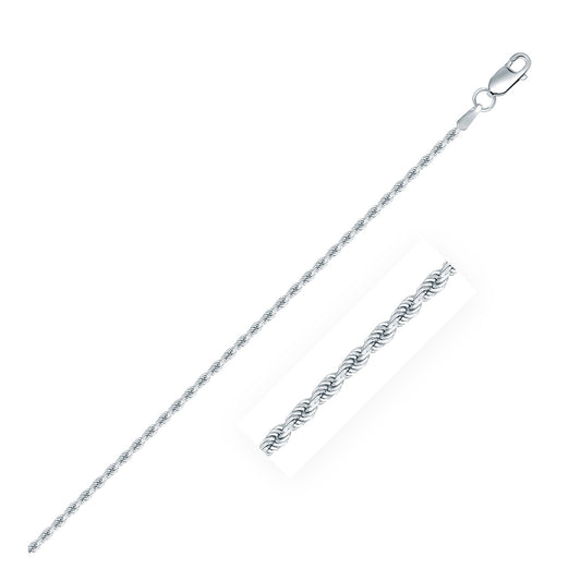 Size: 20'' - Sterling Silver Diamond Cut Rope Style Chain (1.80 mm)