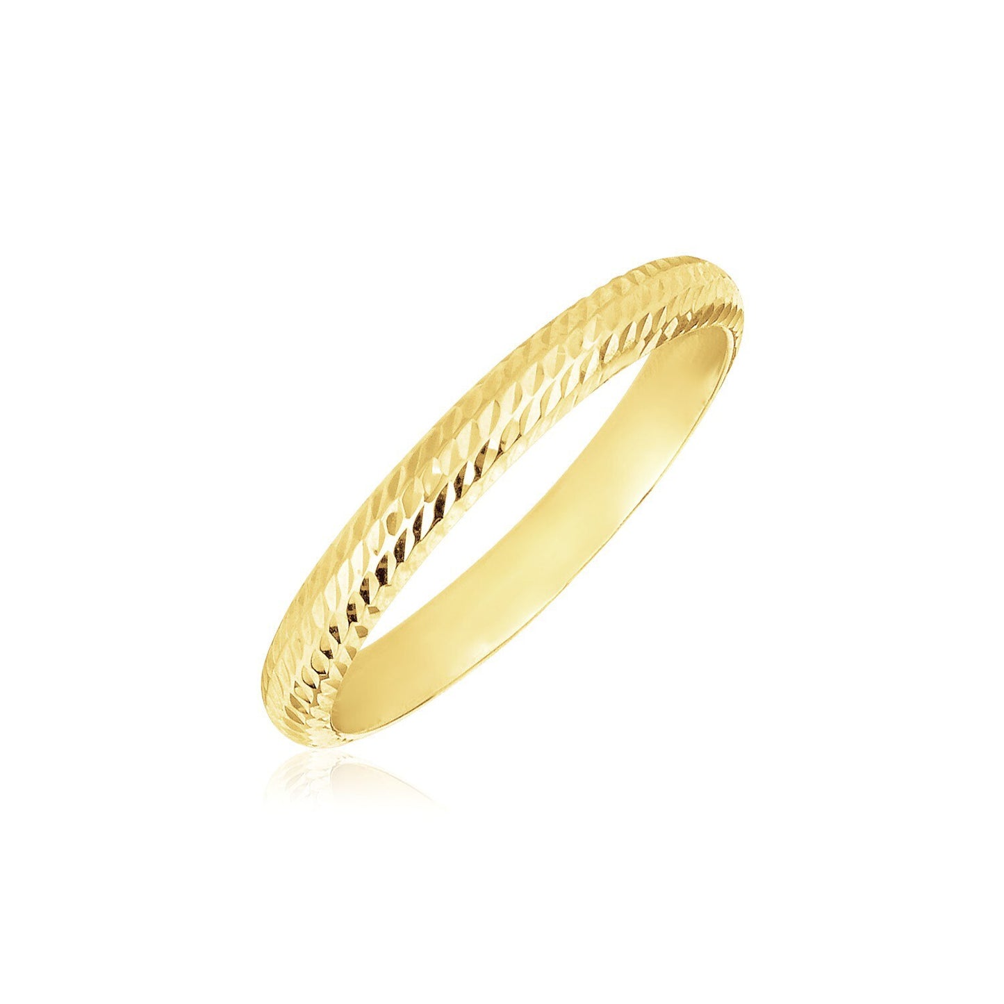 Size: 8 - 14k Yellow Gold Textured Comfort Fit Wedding Band