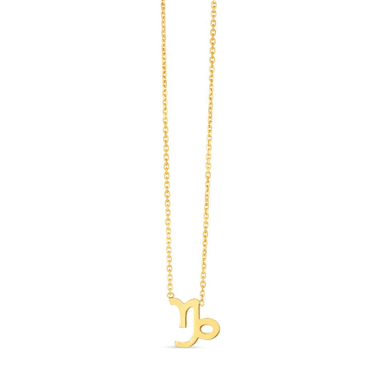 Size: 18 - 14K Yellow Gold Capricorn Necklace