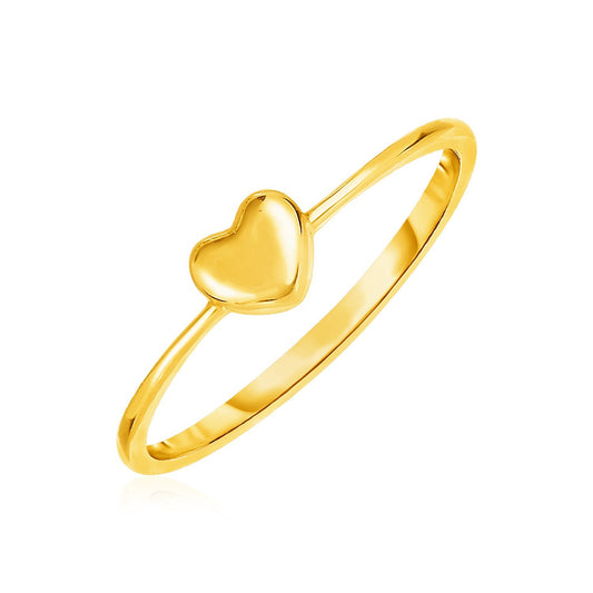 Size: 7 - 14k Yellow Gold Ring with Puffed Heart