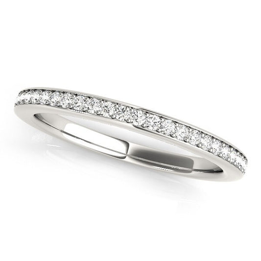 Size: 8.5 - 14k White Gold Simple Diamond Wedding Ring (1/4 cttw)