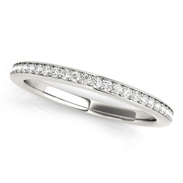 Size: 8 - 14k White Gold Simple Diamond Wedding Ring (1/4 cttw)