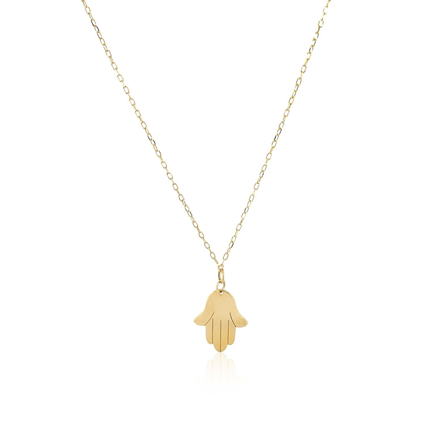 14K Yellow Gold Hand of Hamsa Necklace