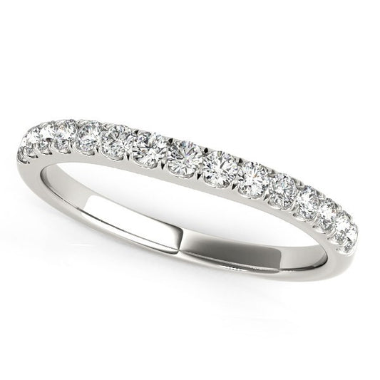 Size: 8.5 - 14k White Gold Pave Set Style Diamond Wedding Band (1/4 cttw)