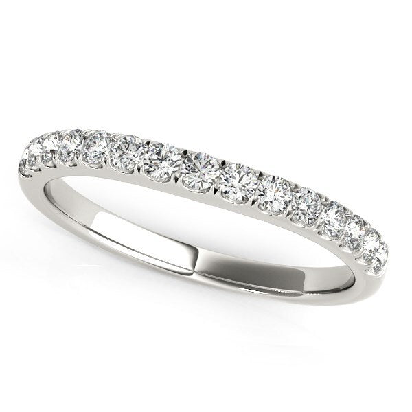 Size: 9 - 14k White Gold Pave Set Style Diamond Wedding Band (1/4 cttw)