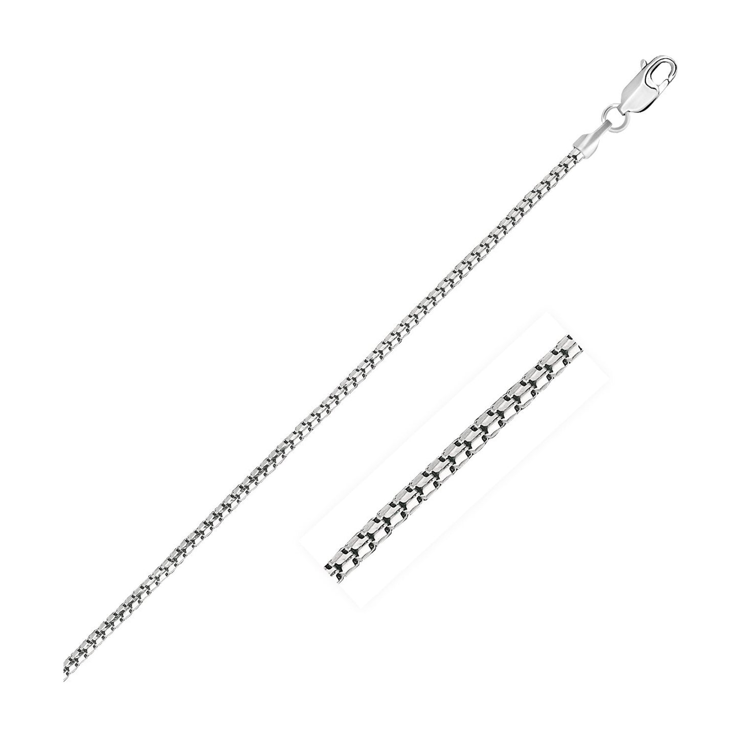 Size: 20'' - 14k White Gold Ice Chain (1.30 mm)