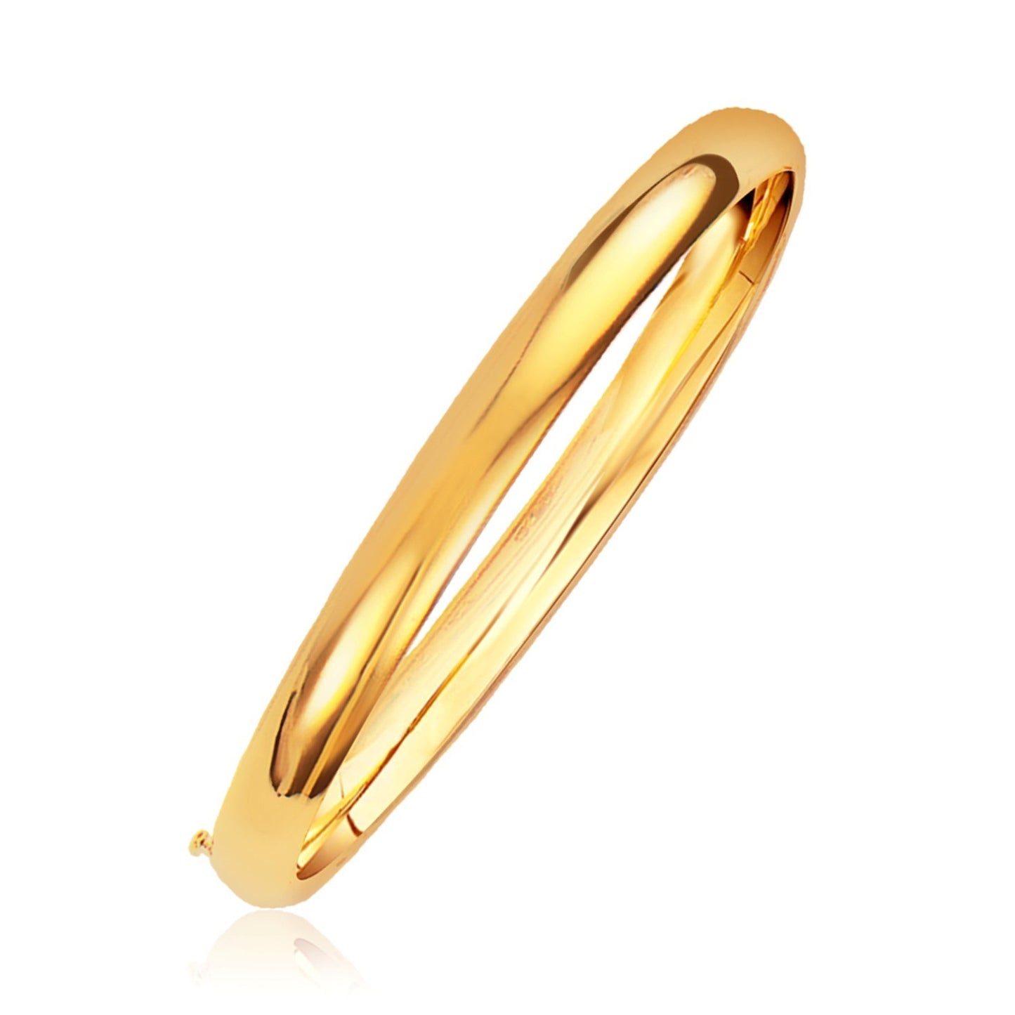 Size: 8'' - Classic Bangle in 14k Yellow Gold (6.0mm)