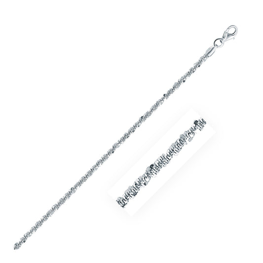 Size: 20'' - Rhodium Plated Sterling Silver Sparkle Style Chain (2.20 mm)