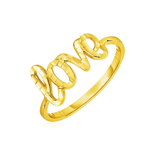 Size: 7 - 14k Yellow Gold Ring with Love