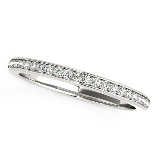 Size: 4.5 - 14k White Gold Classic Style Diamond Wedding Band (1/5 cttw)