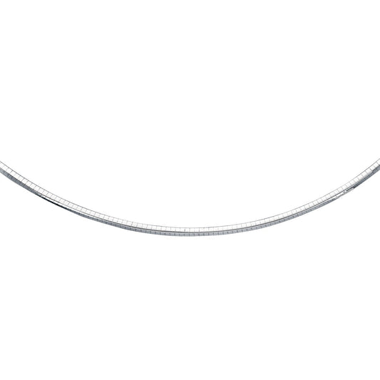 Size: 20'' - 14k White Gold Chain in a Classic Omega Design (4.00 mm)