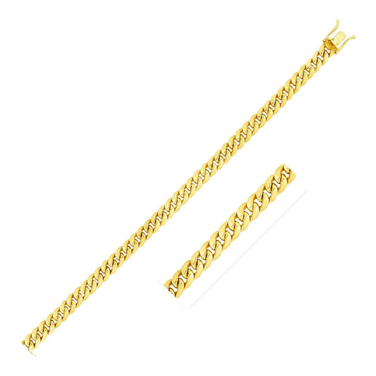 Size: 18 - 10k Yellow Gold Semi Solid Miami Cuban Chain (4.50 mm)