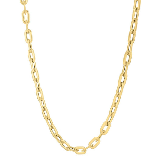 Size: 18 - 14k Yellow Gold Oval Domed Paperclip Chain Necklace (5.30 mm)