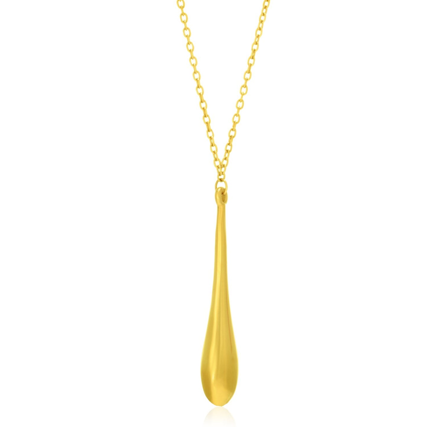 Size: 18 - 14k Yellow Gold Teardrop Shape Long Pendant