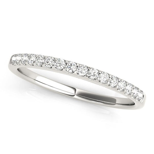 Size: 3.5 - 14k White Gold Diamond Scalloped Set Wedding Band (1/6 cttw)