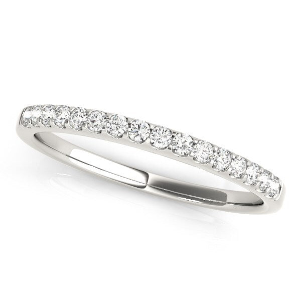 Size: 9 - 14k White Gold Diamond Scalloped Set Wedding Band (1/6 cttw)