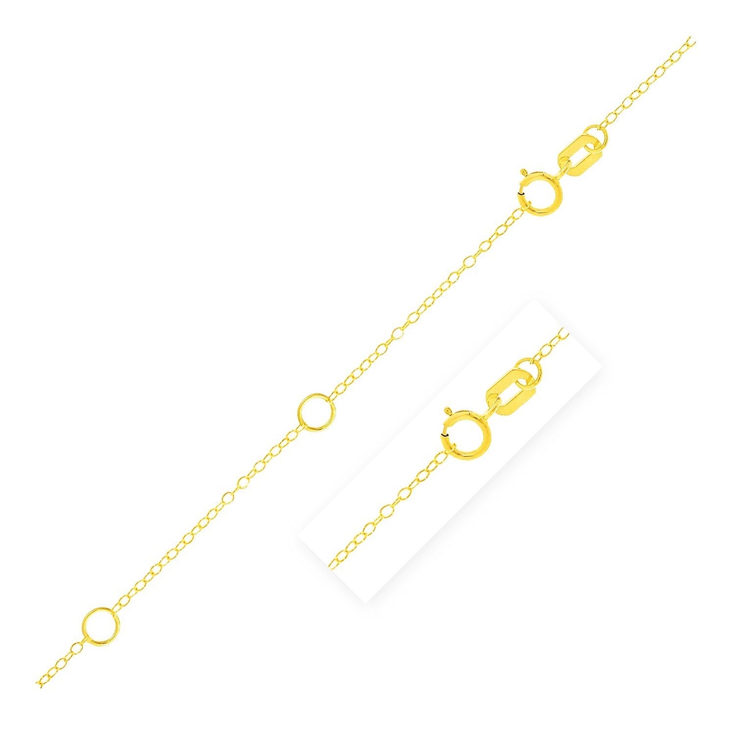 Size: 18 - Double Extendable Piatto Chain in 10k Yellow Gold (1.30 mm)