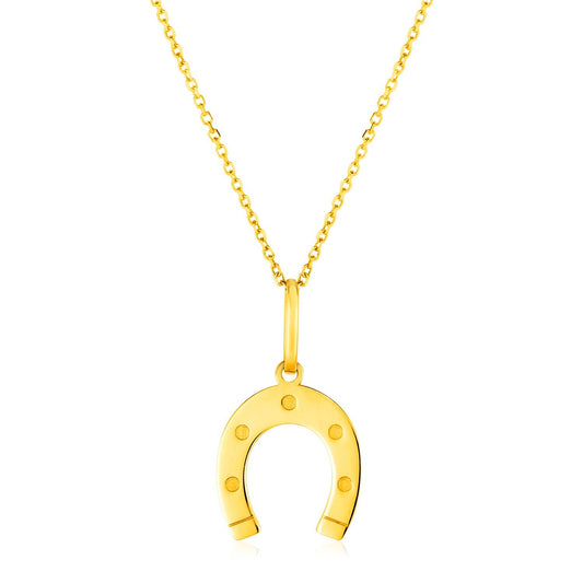 Size: 18'' - 14K Yellow Gold Necklace with Horseshoe