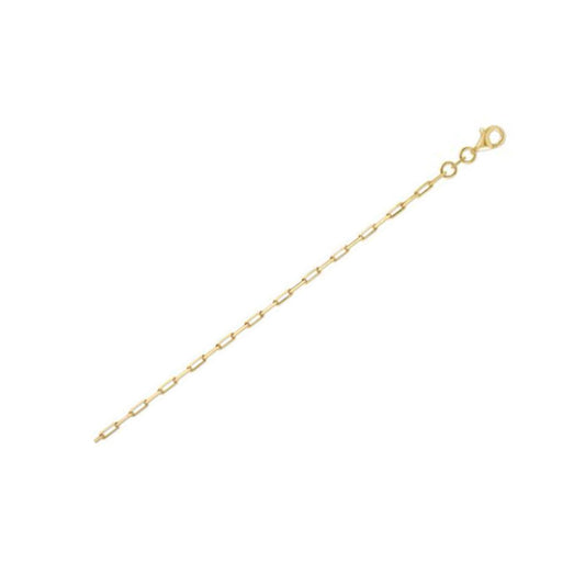 Size: 16 - Sterling Silver Gold Plated Paperclip Chain (1.80 mm)