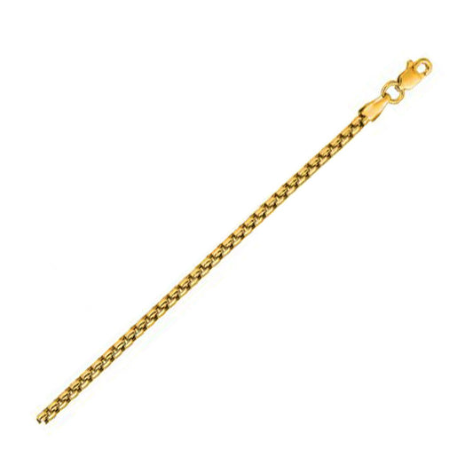 Size: 20 - 14k Yellow Gold Solid Round Box Chain (3.6 mm)