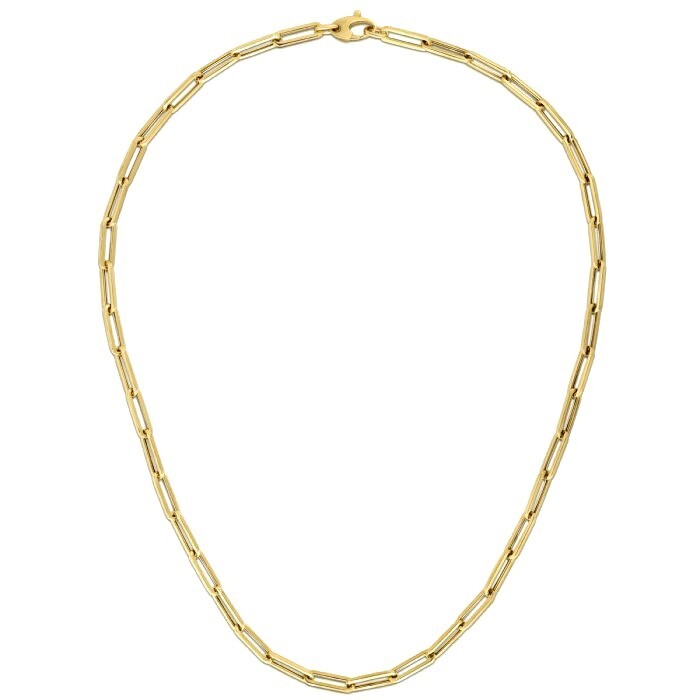 Size: 18 - 10K Yellow Gold Lite Paperclip Chain (4.20 mm)