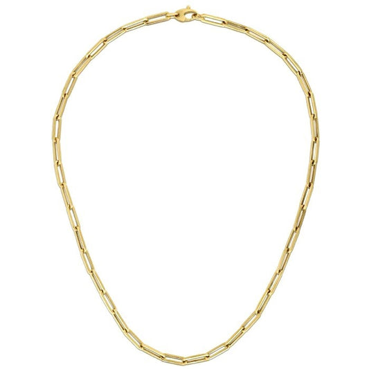 Size: 18 - 10K Yellow Gold Lite Paperclip Chain (4.20 mm)