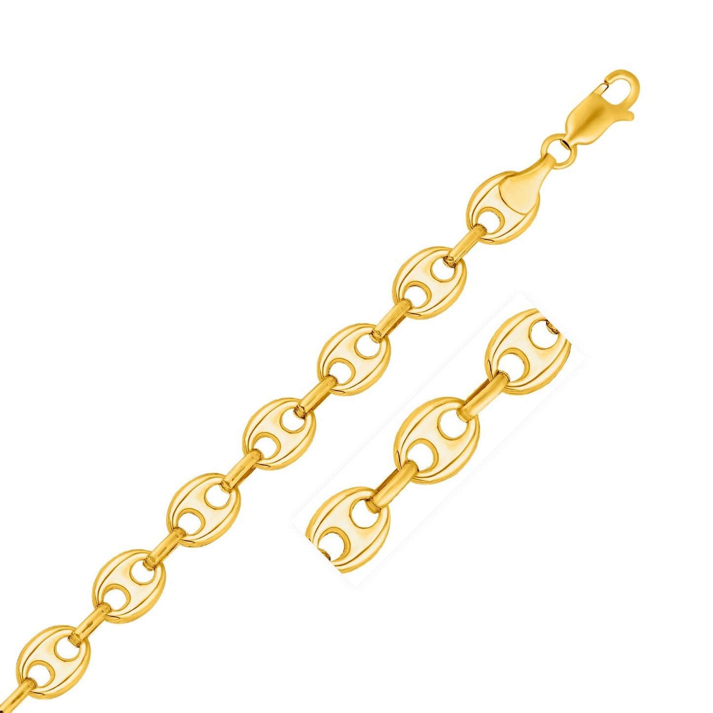 Size: 20'' - 14k Yellow Gold Puffed Mariner Link Chain (11.00 mm)