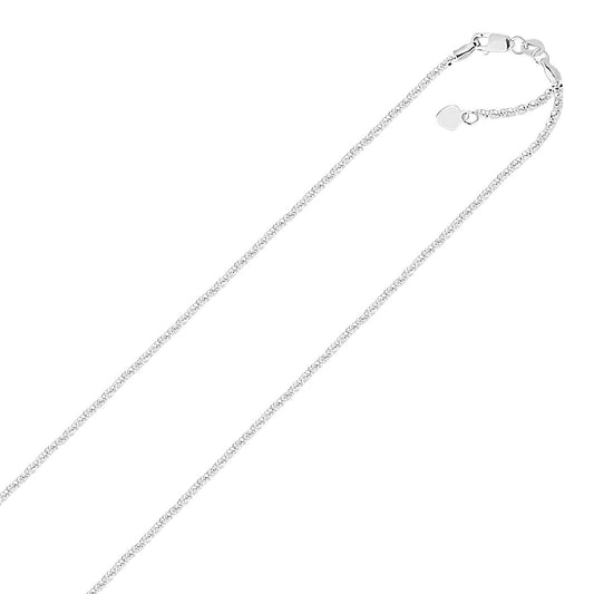 Size: 22'' - Sterling Silver 1.5mm Adjustable Sparkle Chain (1.50 mm)