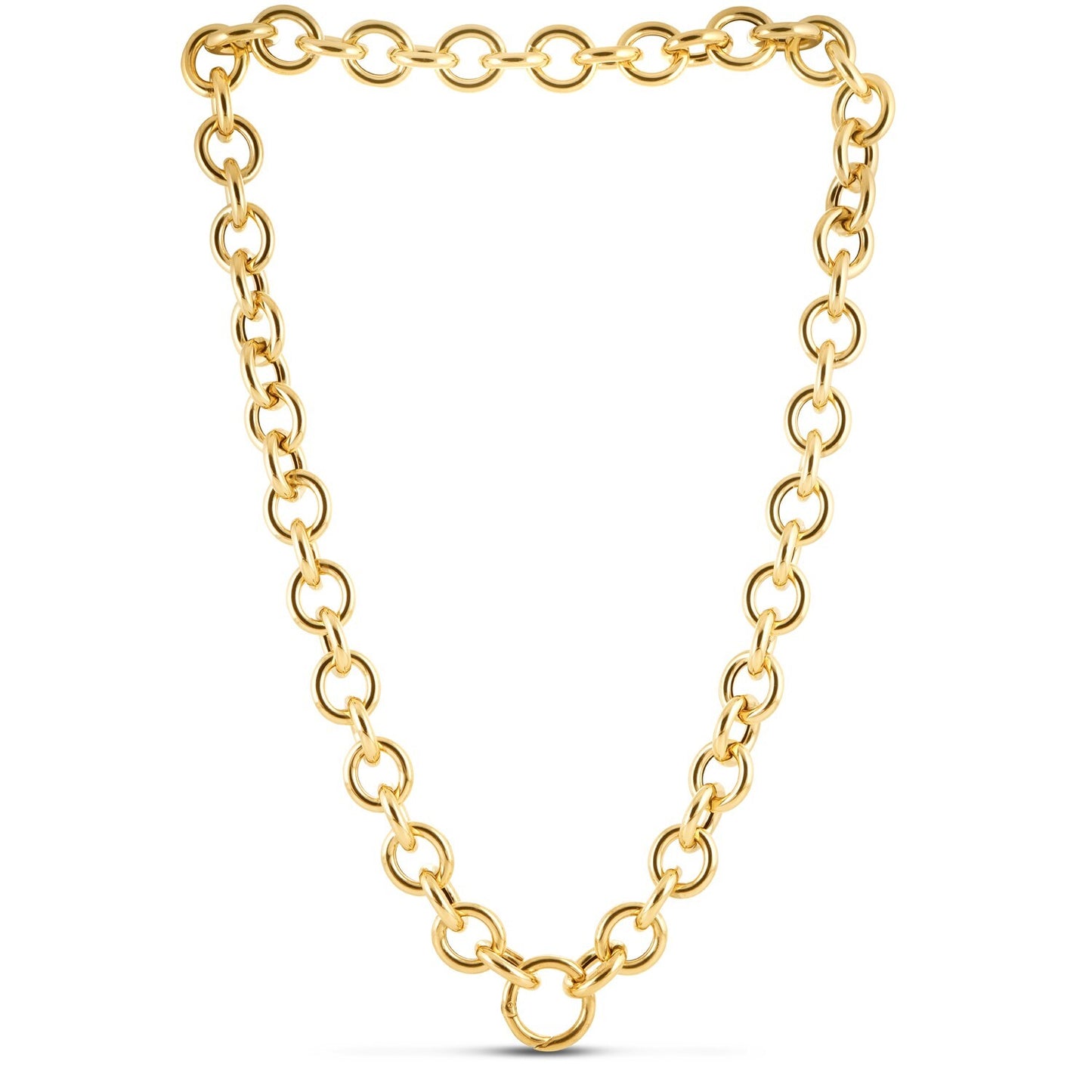 Size: 18 - 14k Yellow Gold Round Link Chain Necklace