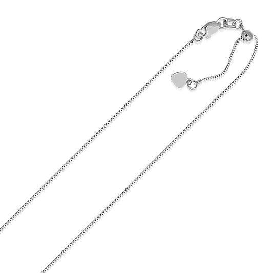 Size: 22'' - 14k White Gold Adjustable Box Chain (0.70 mm)