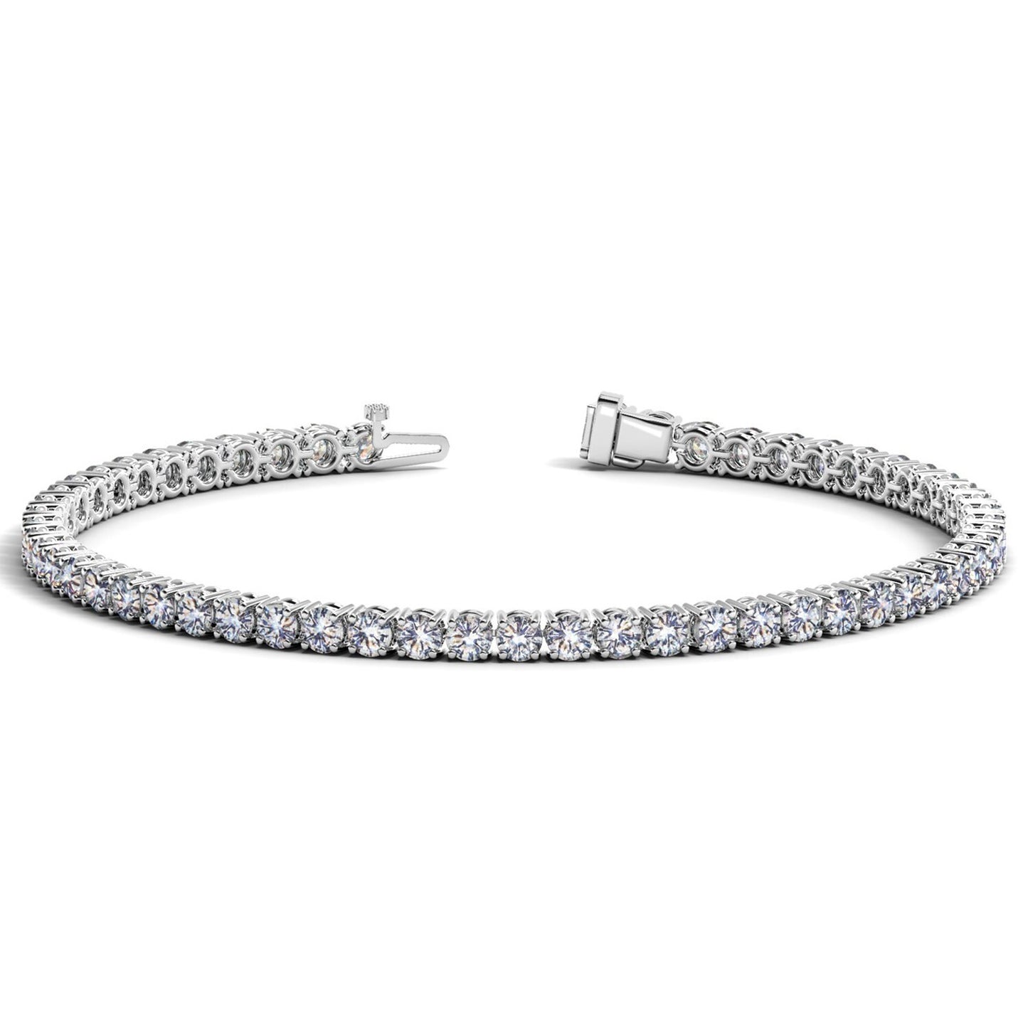 Size: 7 - Lab Grown Round Diamond Tennis Bracelet in 14k White Gold (7 cctw F/G  VS2/SI1)