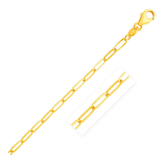 Size: 20'' - 14K Yellow Gold Paperclip Chain (4.0 mm)